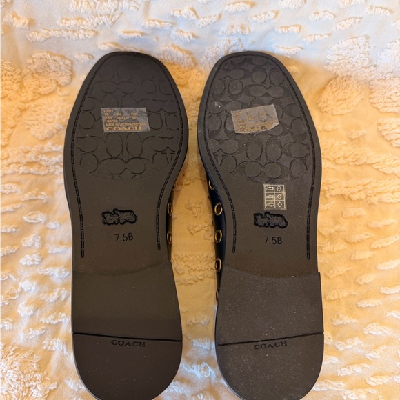 Coach Black Flats with Gold Accents - Picture 6 of 9